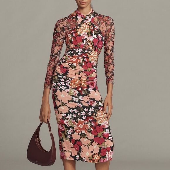 Anthropologie Dresses & Skirts - Anthropologie Long-Sleeve Halter Mesh
Midi Dress | Size: XXS